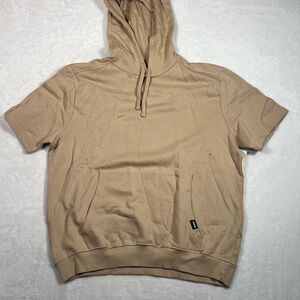 RSQ short sleeve tan drawstring hoodie pullover Men‎ Small NWT